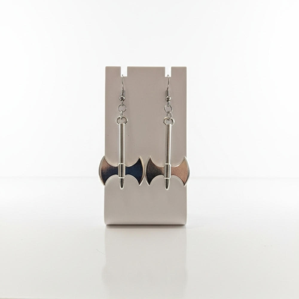 NWT Silver Battle Axe Earrings